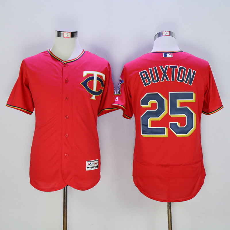 Men Minnesota Twins #25 Buxton Red MLB Jerseys